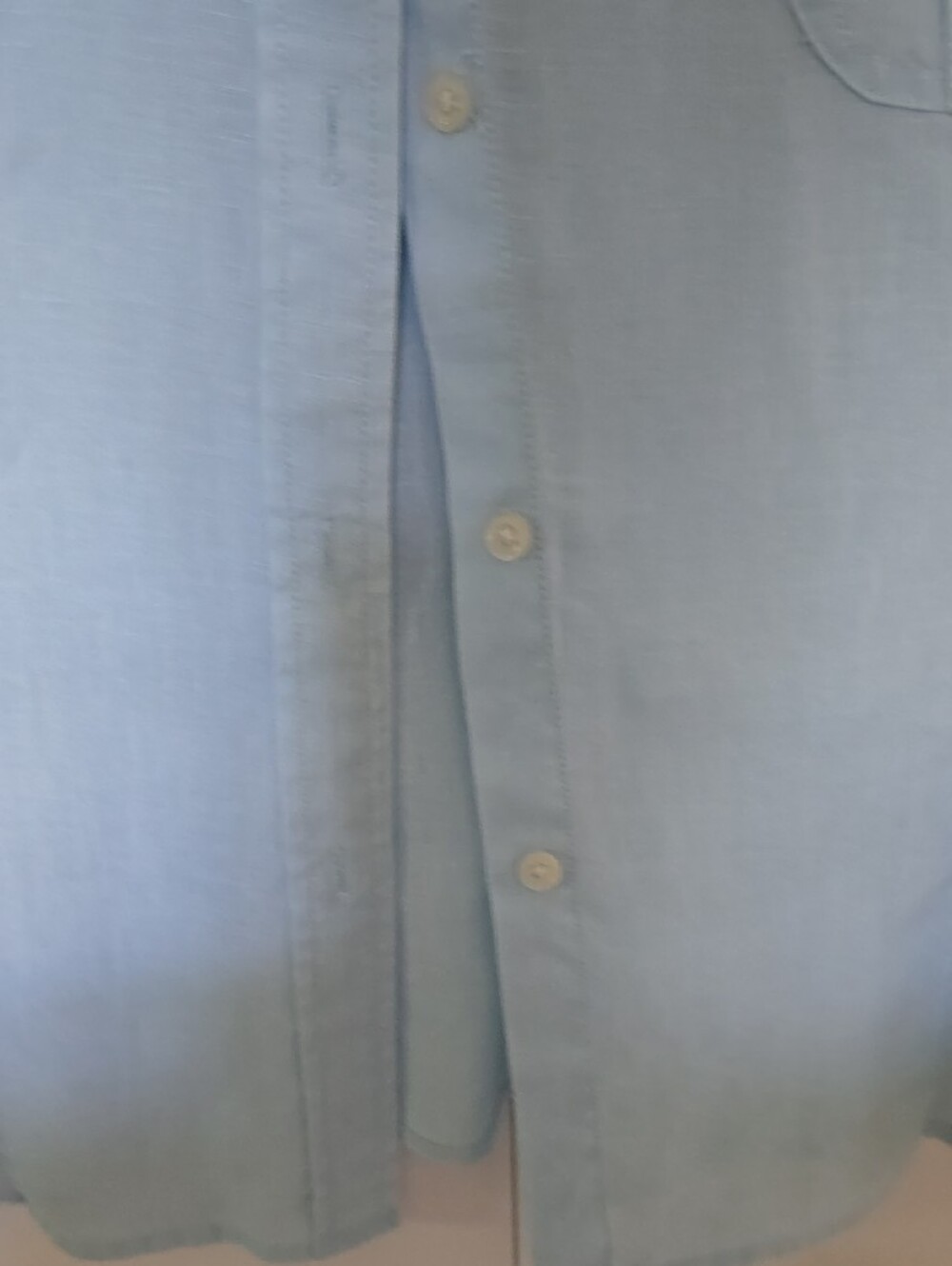 Eddie Bauer Light Blue Linen Short Sleeve Shirt - Picture 5 of 6
